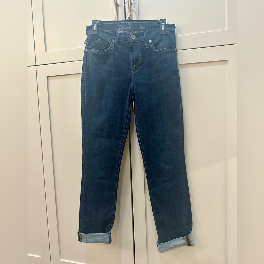 Rock & Republic Denim Straight-Leg Women Jeans in Dark Blue- size 10